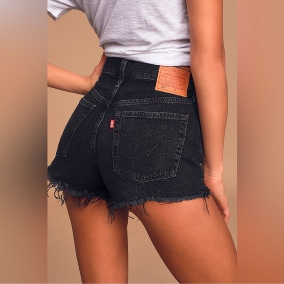 Levi's Pants - Levi's 501 High-rise Wise Up Black Jean Shorts